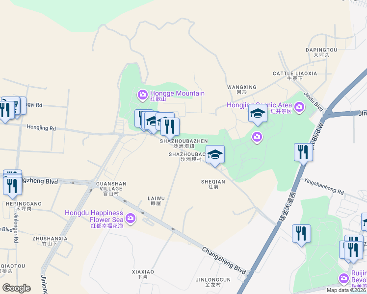 map of restaurants, bars, coffee shops, grocery stores, and more near in Ganzhou