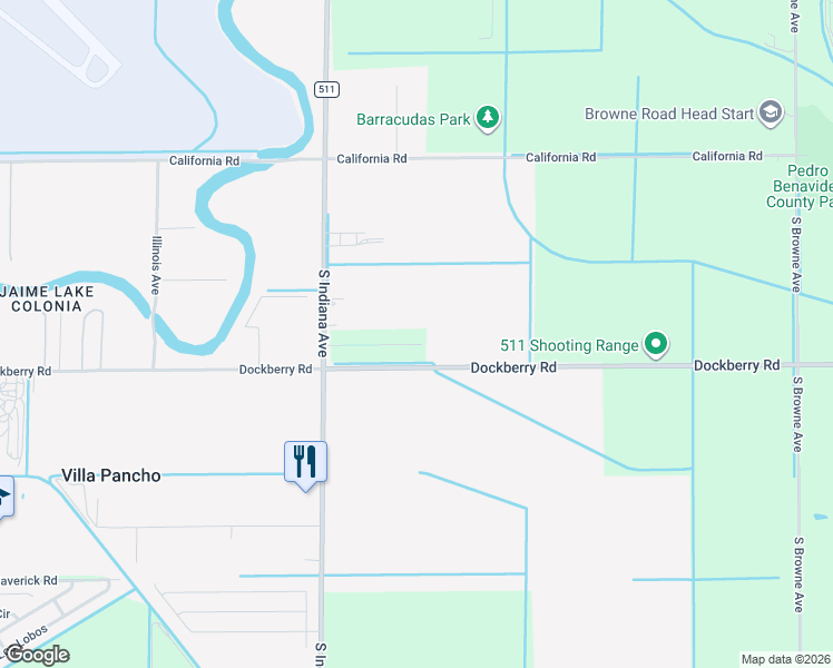 map of restaurants, bars, coffee shops, grocery stores, and more near 2572 Sunny Skies Drive in Brownsville