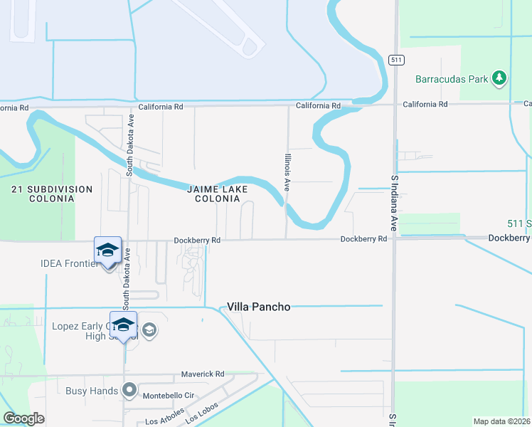 map of restaurants, bars, coffee shops, grocery stores, and more near 7171 Dockberry Road in Brownsville