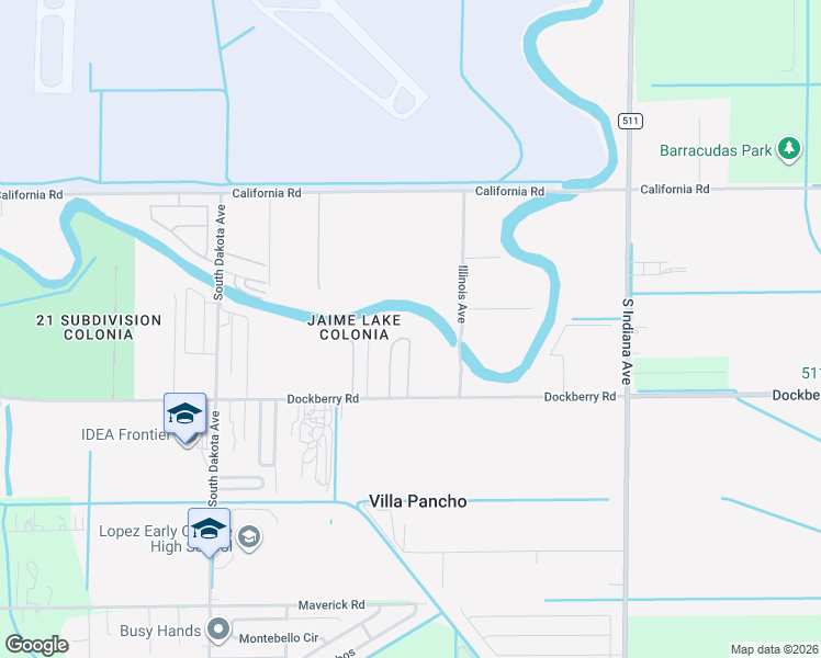 map of restaurants, bars, coffee shops, grocery stores, and more near 7171 Dockberry Road in Brownsville