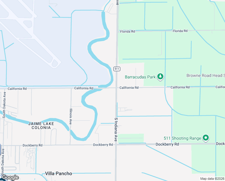 map of restaurants, bars, coffee shops, grocery stores, and more near 7701 California Road in Brownsville