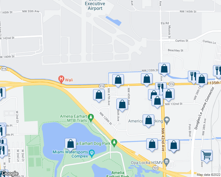 map of restaurants, bars, coffee shops, grocery stores, and more near in Miami-Dade County