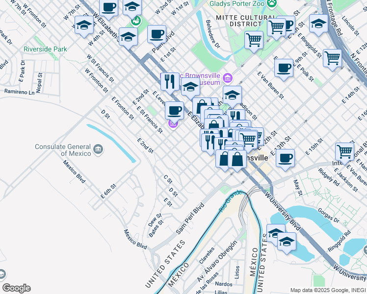 map of restaurants, bars, coffee shops, grocery stores, and more near 234 East 8th Street in Brownsville