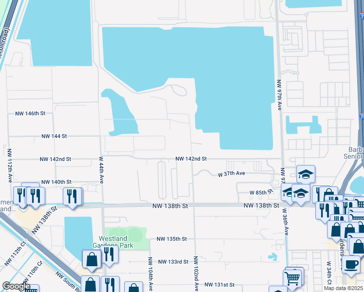 map of restaurants, bars, coffee shops, grocery stores, and more near 8870 West 40th Avenue in Hialeah