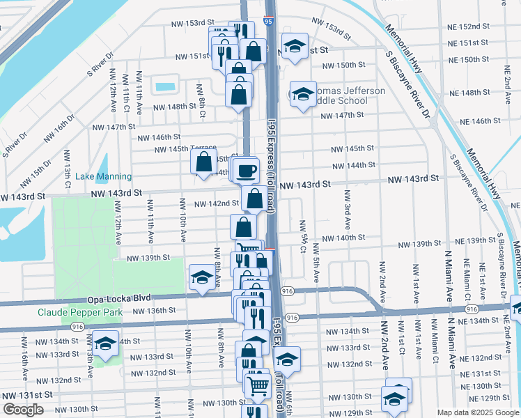 map of restaurants, bars, coffee shops, grocery stores, and more near in Golden Glades