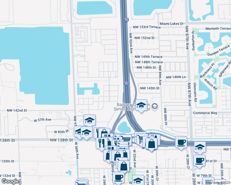 map of restaurants, bars, coffee shops, grocery stores, and more near 9065 West 33rd Avenue in Hialeah