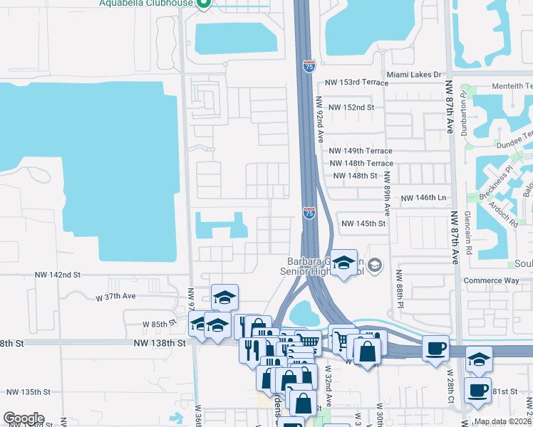map of restaurants, bars, coffee shops, grocery stores, and more near 3375 West 90th Terrace in Hialeah