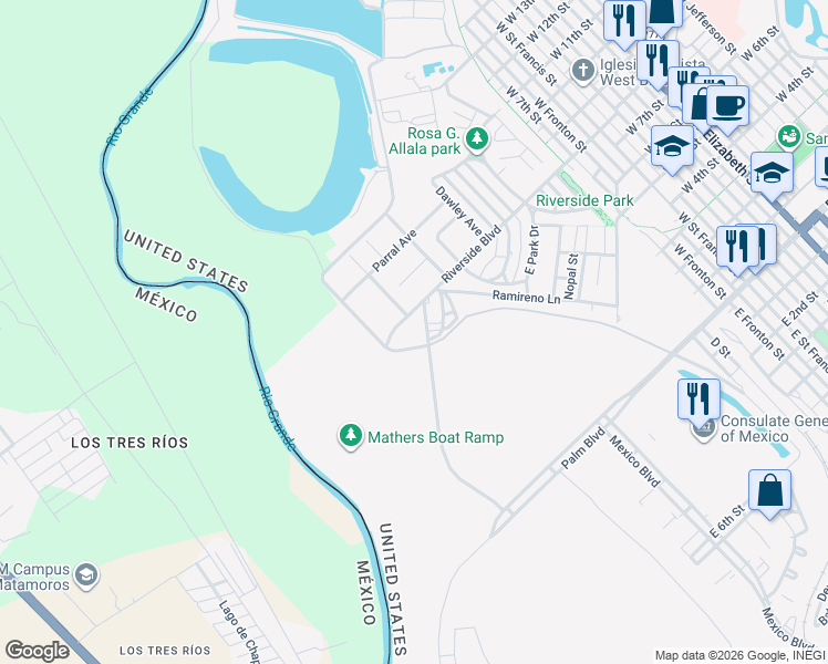 map of restaurants, bars, coffee shops, grocery stores, and more near 5 Mason Avenue in Brownsville