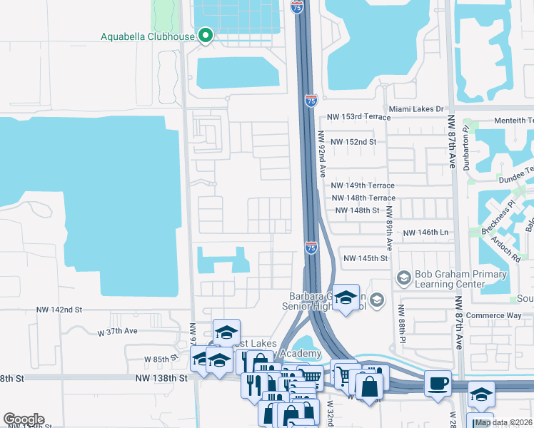 map of restaurants, bars, coffee shops, grocery stores, and more near 9320 West 33rd Lane in Hialeah