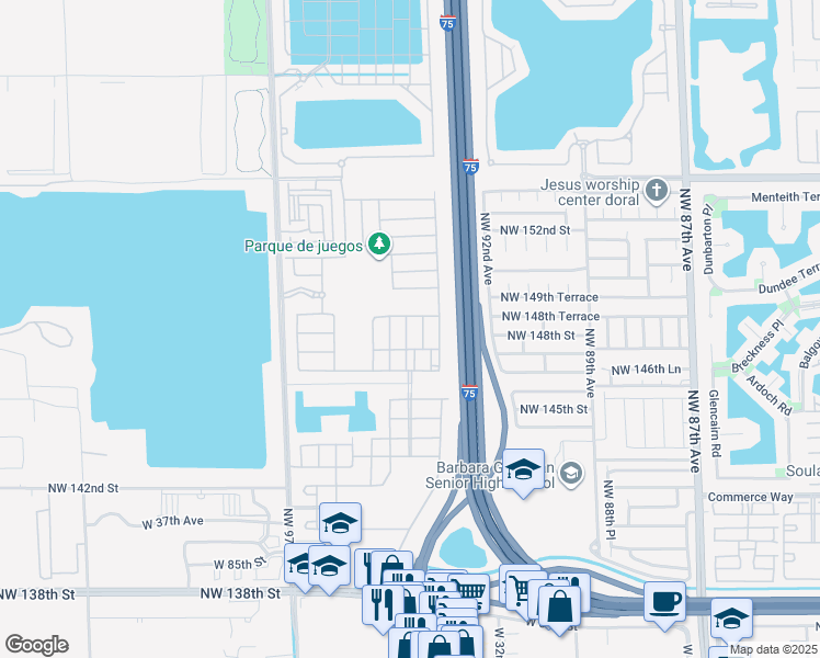 map of restaurants, bars, coffee shops, grocery stores, and more near 9362 West 33rd Lane in Hialeah
