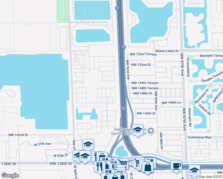 map of restaurants, bars, coffee shops, grocery stores, and more near 9393 West 33rd Avenue in Hialeah