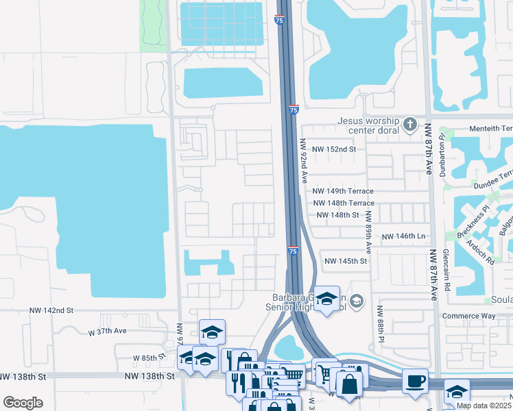 map of restaurants, bars, coffee shops, grocery stores, and more near 9362 West 33rd Lane in Hialeah