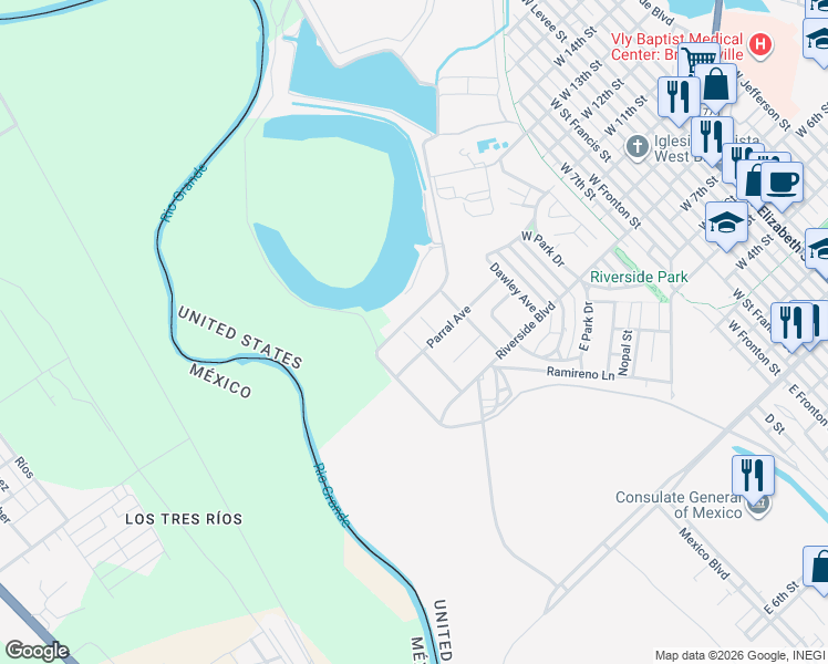 map of restaurants, bars, coffee shops, grocery stores, and more near 335 Mason Avenue in Brownsville