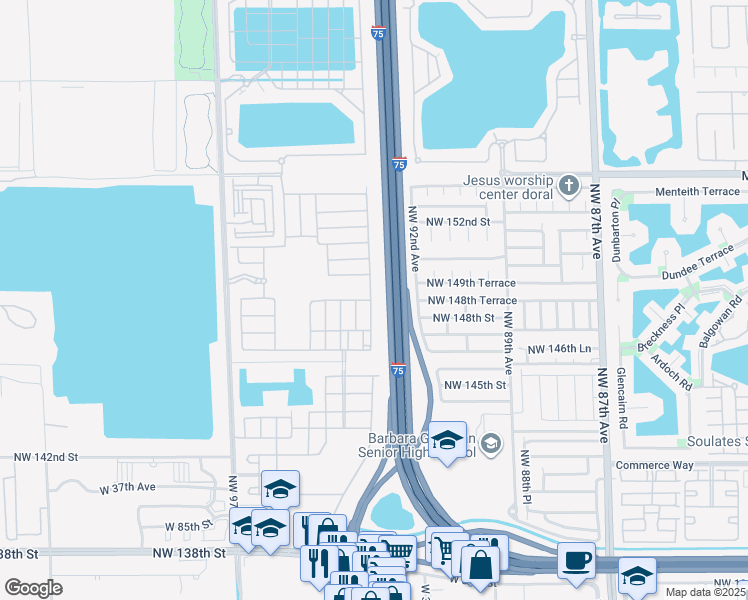 map of restaurants, bars, coffee shops, grocery stores, and more near 9379 West 32nd Lane in Hialeah