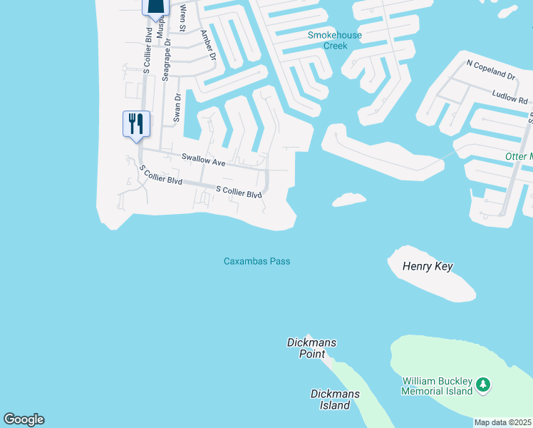 map of restaurants, bars, coffee shops, grocery stores, and more near 991-999 Collier Court in Marco Island