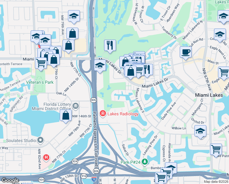 map of restaurants, bars, coffee shops, grocery stores, and more near 7422 Big Cypress Drive in Hialeah