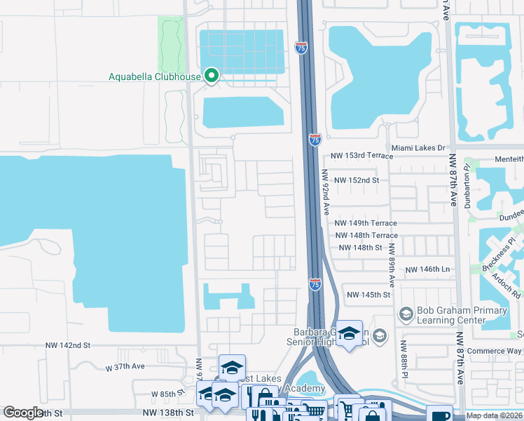 map of restaurants, bars, coffee shops, grocery stores, and more near 3321 West 95th Terrace in Hialeah