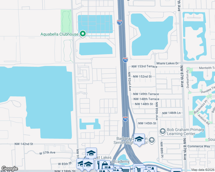map of restaurants, bars, coffee shops, grocery stores, and more near 3321 West 95th Terrace in Hialeah