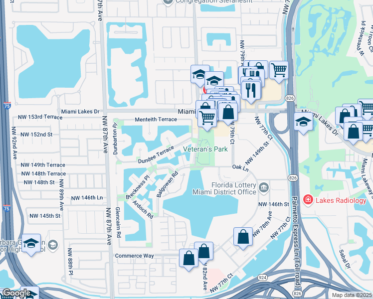 map of restaurants, bars, coffee shops, grocery stores, and more near 8292 Dundee Terrace in Miami Lakes
