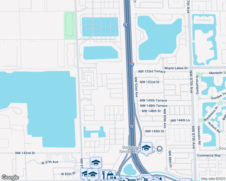 map of restaurants, bars, coffee shops, grocery stores, and more near 3314 West 97th Terrace in Hialeah