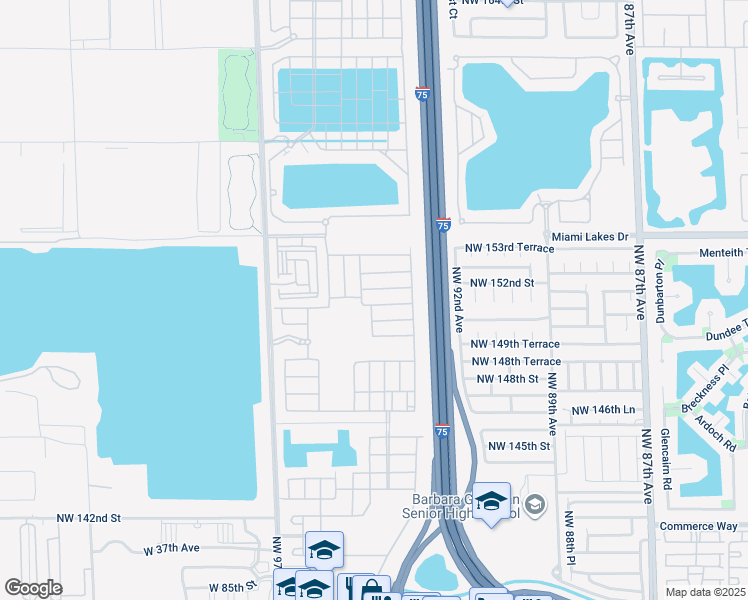 map of restaurants, bars, coffee shops, grocery stores, and more near 3314 West 97th Terrace in Hialeah