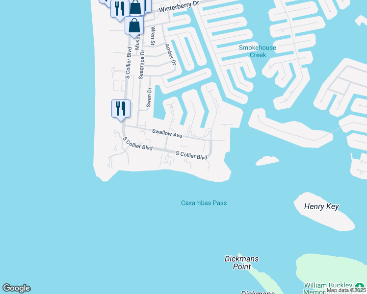 map of restaurants, bars, coffee shops, grocery stores, and more near 1069 South Collier Boulevard in Marco Island