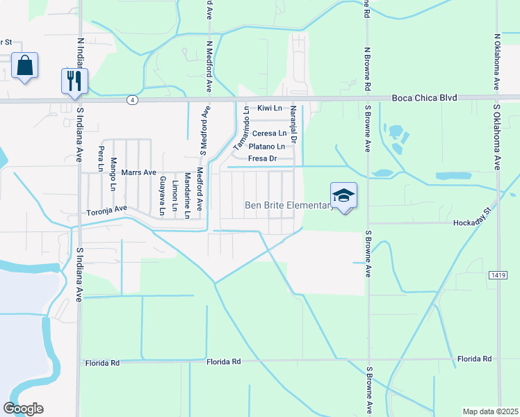 map of restaurants, bars, coffee shops, grocery stores, and more near 349 Clemente Ave in Brownsville