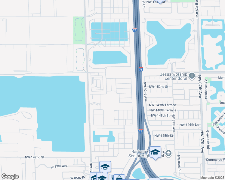 map of restaurants, bars, coffee shops, grocery stores, and more near 9715 West 34th Court in Hialeah