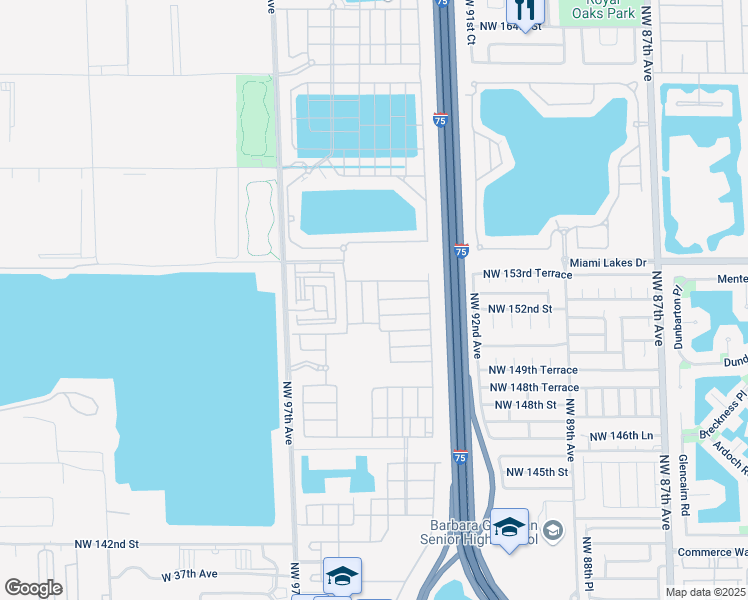 map of restaurants, bars, coffee shops, grocery stores, and more near 9885 West 34th Court in Hialeah