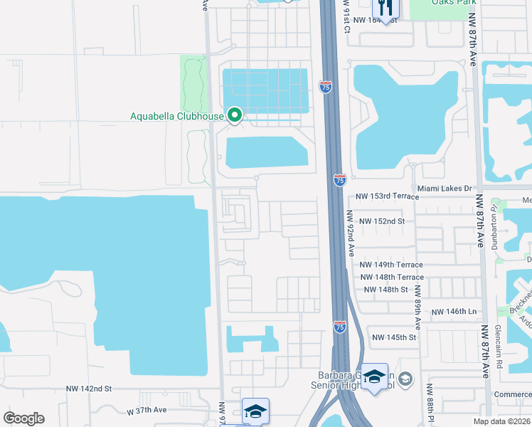 map of restaurants, bars, coffee shops, grocery stores, and more near 9885 West 34th Court in Hialeah