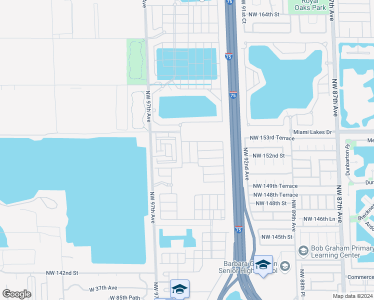 map of restaurants, bars, coffee shops, grocery stores, and more near 9885 West 34th Court in Hialeah