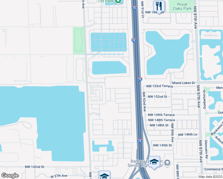 map of restaurants, bars, coffee shops, grocery stores, and more near 10363 West 34th Court in Hialeah