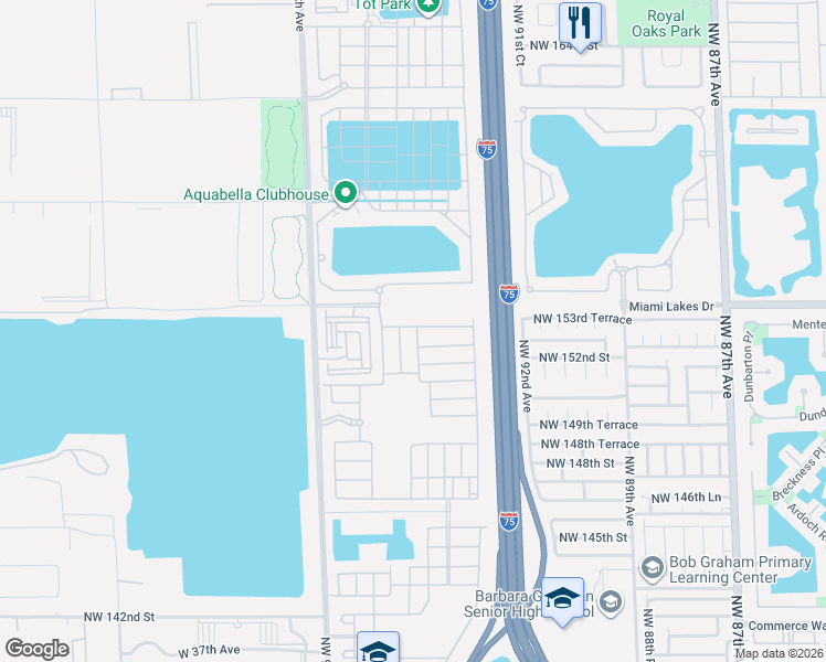 map of restaurants, bars, coffee shops, grocery stores, and more near 9885 West 34th Court in Hialeah