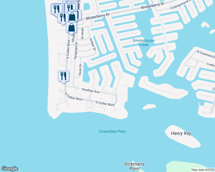 map of restaurants, bars, coffee shops, grocery stores, and more near 911 Panama Court in Marco Island
