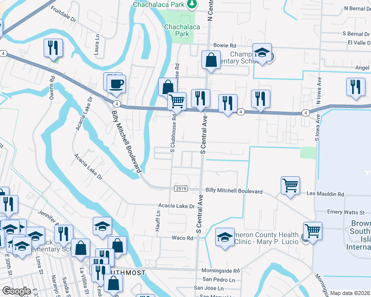 map of restaurants, bars, coffee shops, grocery stores, and more near 124 Augusta Road in Brownsville