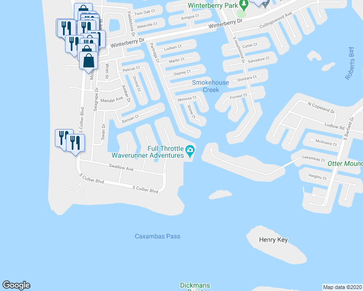 map of restaurants, bars, coffee shops, grocery stores, and more near 901 Collier Court in Marco Island