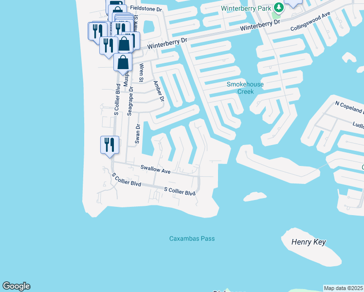 map of restaurants, bars, coffee shops, grocery stores, and more near 881 Panama Court in Marco Island