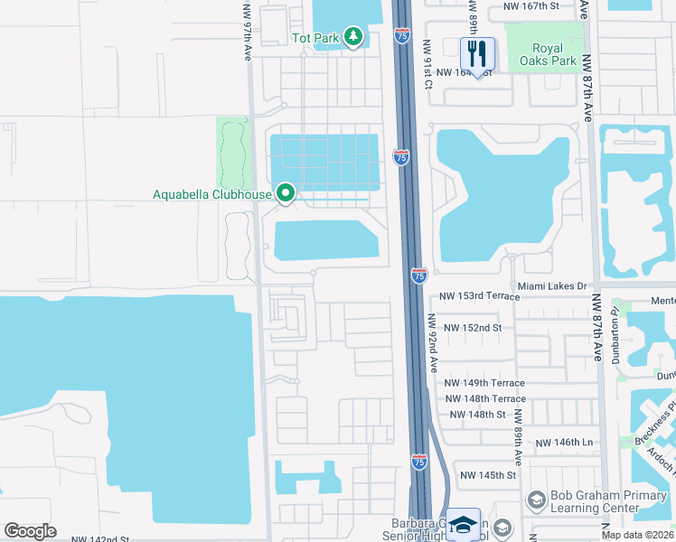 map of restaurants, bars, coffee shops, grocery stores, and more near 3358 West 100th Terrace in Hialeah