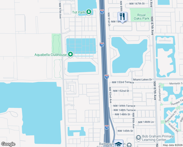 map of restaurants, bars, coffee shops, grocery stores, and more near 3303 West 100th Terrace in Hialeah