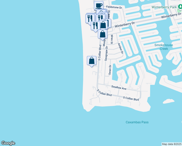 map of restaurants, bars, coffee shops, grocery stores, and more near 870 South Collier Boulevard in Marco Island