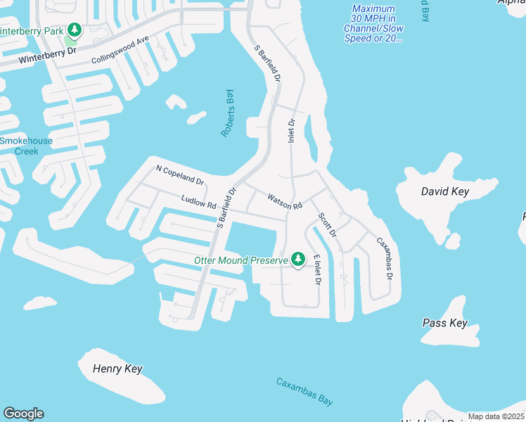 map of restaurants, bars, coffee shops, grocery stores, and more near 1740 Ludlow Road in Marco Island