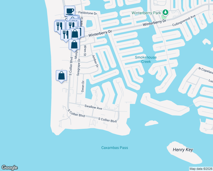 map of restaurants, bars, coffee shops, grocery stores, and more near 854 Banyan Court in Marco Island