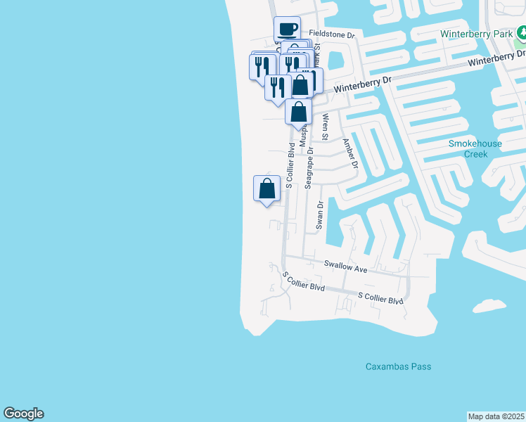 map of restaurants, bars, coffee shops, grocery stores, and more near 840 South Collier Boulevard in Marco Island