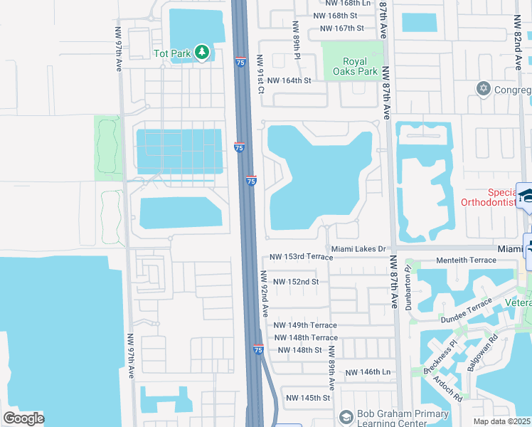 map of restaurants, bars, coffee shops, grocery stores, and more near 15667 Northwest 91st Court in Miami Lakes