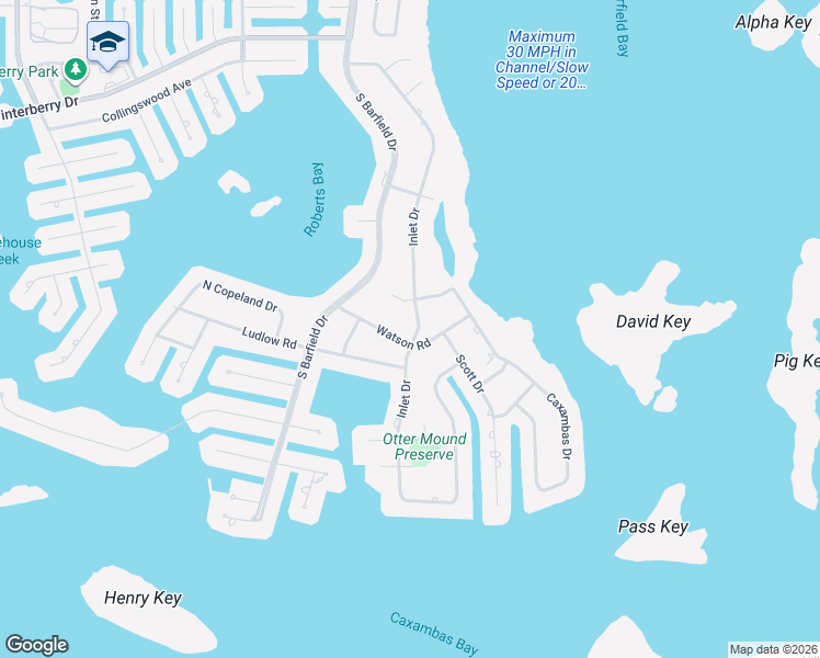 map of restaurants, bars, coffee shops, grocery stores, and more near 754500 Inlet Drive in Marco Island