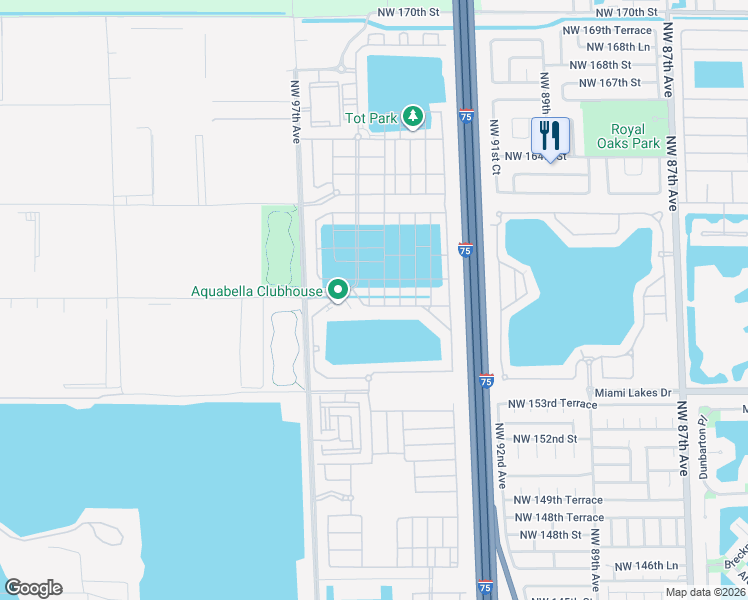 map of restaurants, bars, coffee shops, grocery stores, and more near 3494 West 103rd Terrace in Hialeah