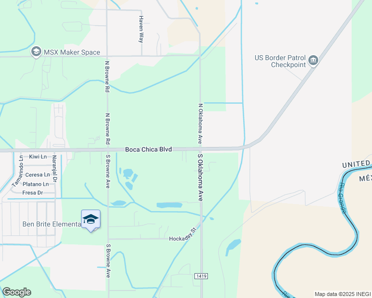 map of restaurants, bars, coffee shops, grocery stores, and more near Texas 4 in Brownsville
