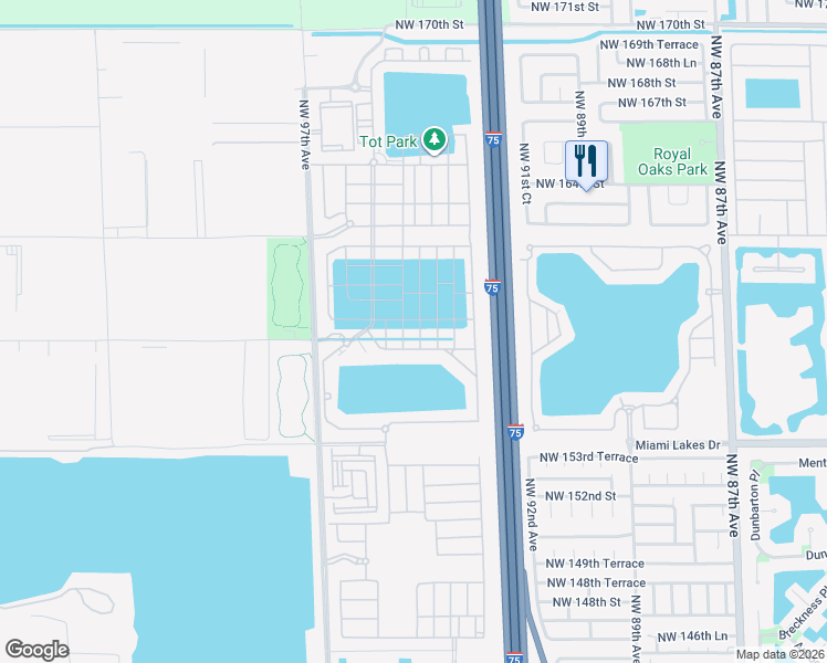 map of restaurants, bars, coffee shops, grocery stores, and more near 10363 West 34th Court in Hialeah