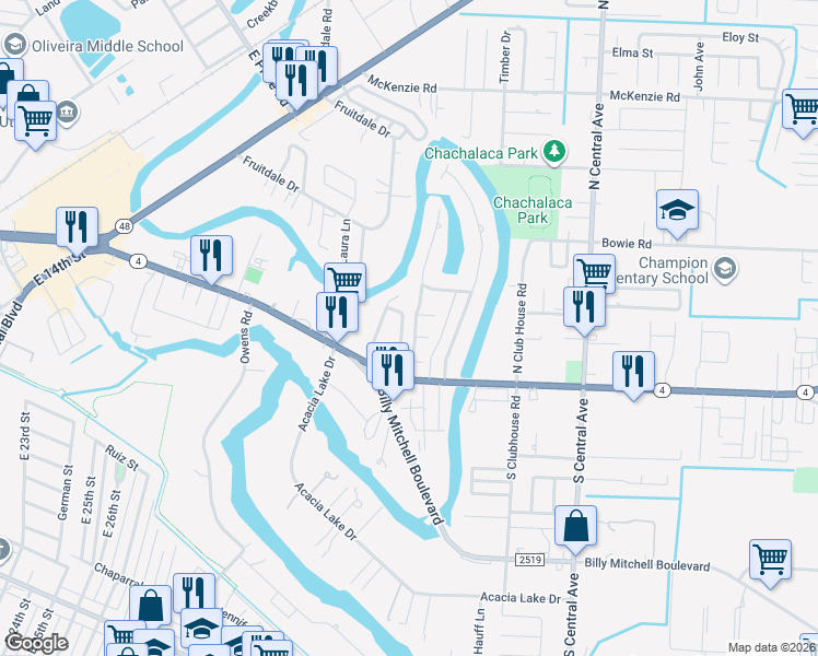 map of restaurants, bars, coffee shops, grocery stores, and more near 386 West Cowan Terrace in Brownsville