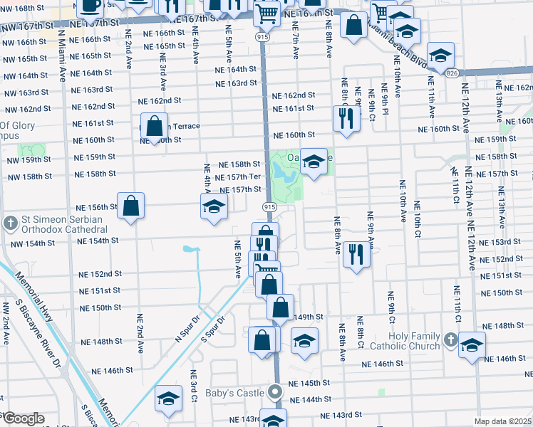 map of restaurants, bars, coffee shops, grocery stores, and more near in Golden Glades